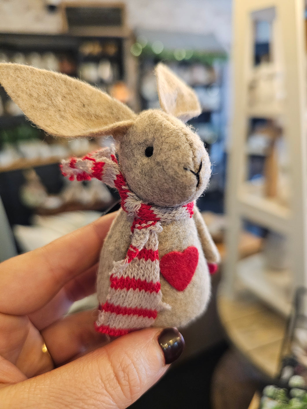 Bunny - felt red and white