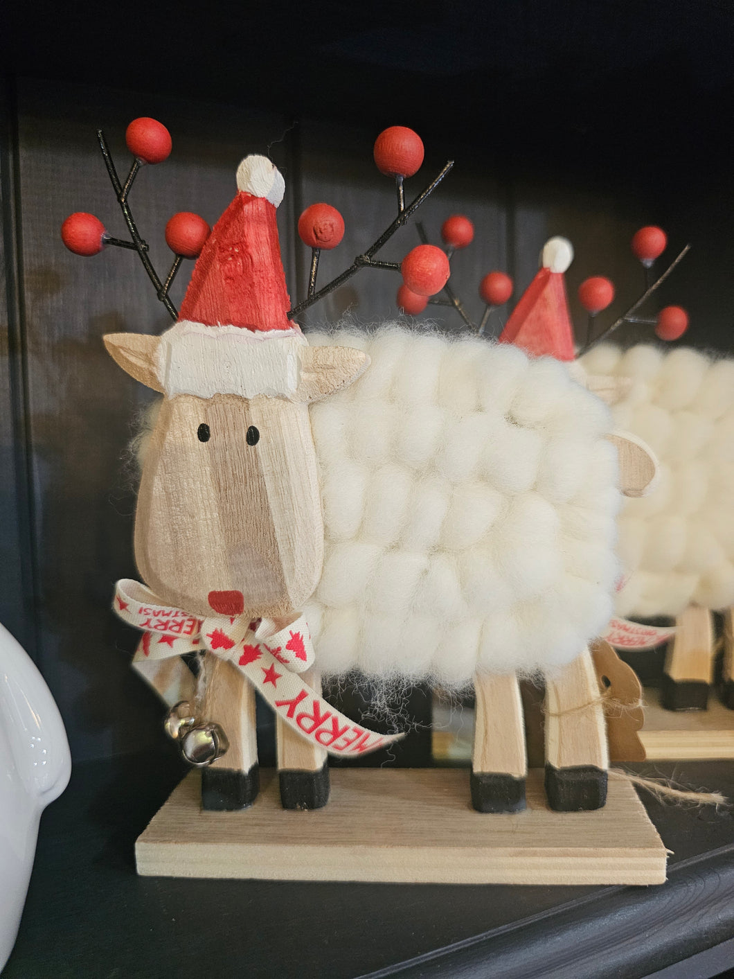 Sheep - wool on wooden base